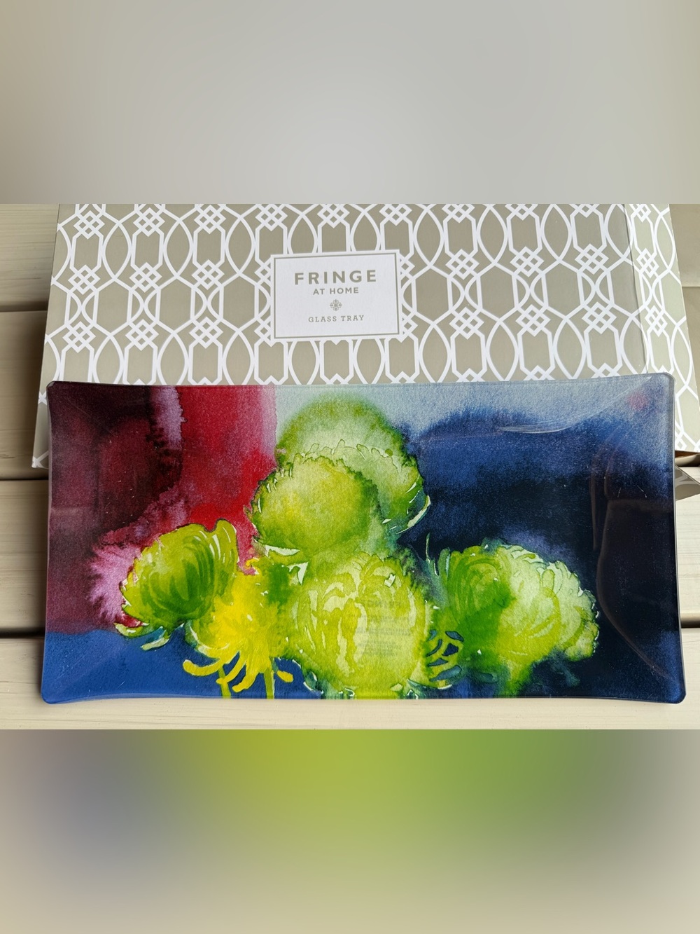 FRINGE AT HOME Glass Tray - Decorative Serving Tray - 6 3/4 X 10 1/4